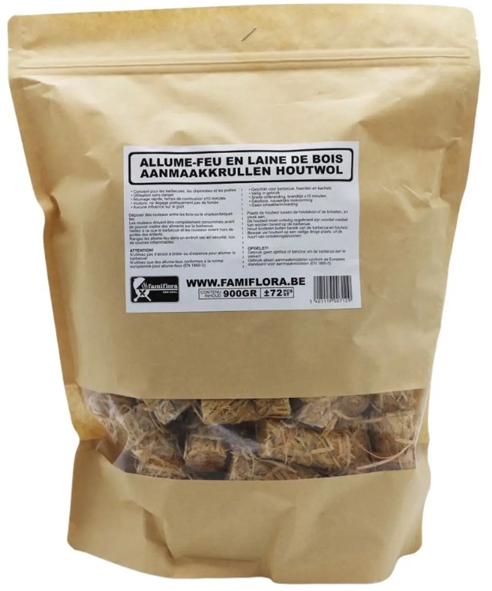 Famiflora Houtwol Aanmaakkrullen 900g