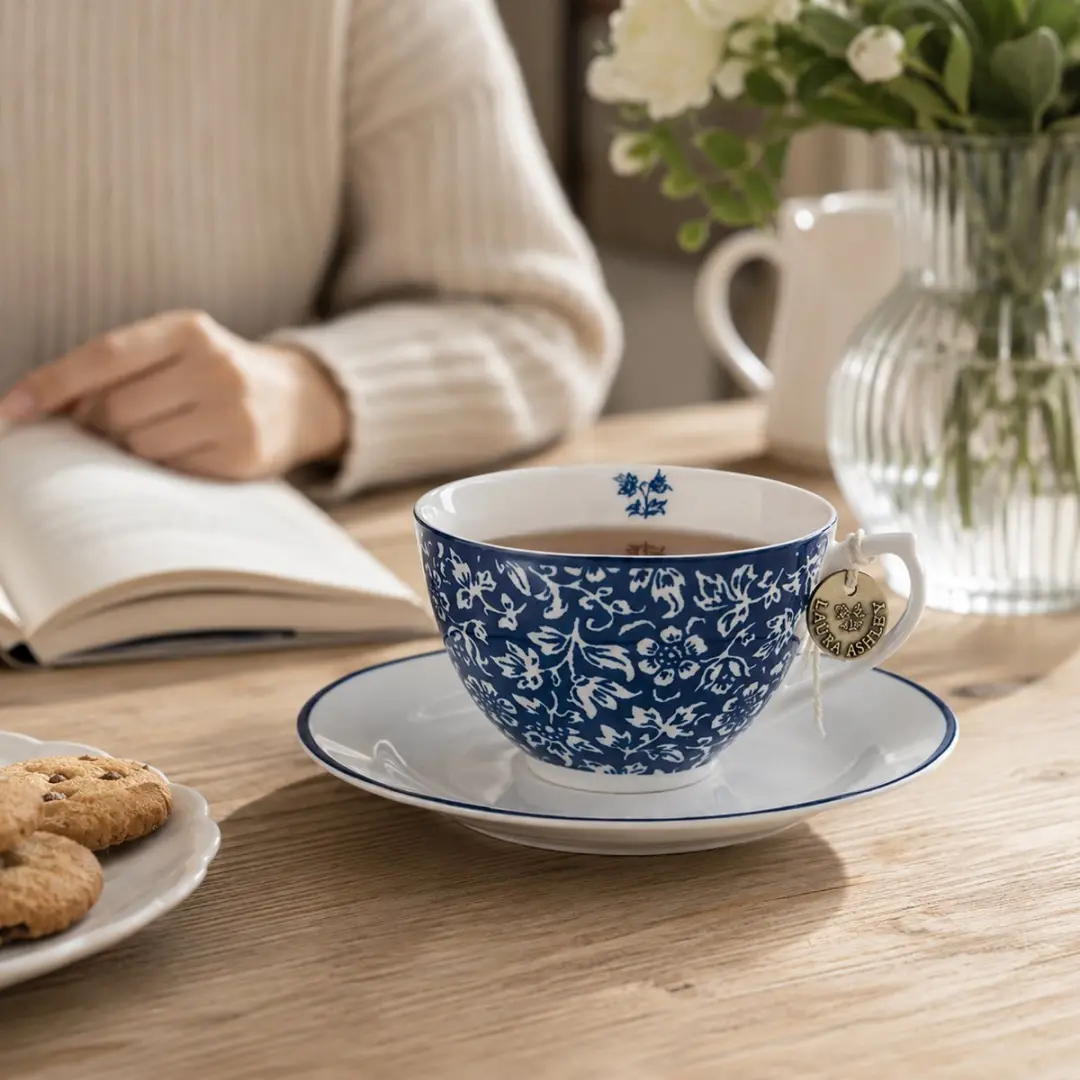 Laura Ashley Blueprint Kop & Schotel Koffieset - 260ml - Porselein