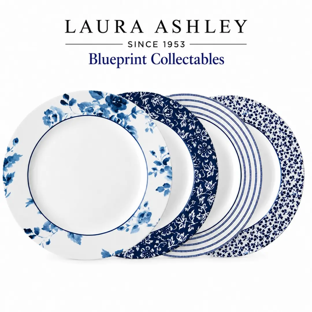 Laura Ashley Blueprint Collectables Borden Set 20cm - 4 Stuks