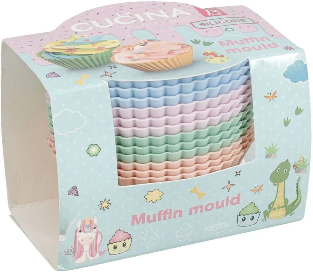 Set Siliconen Cupcakevormen 7x3,5cm