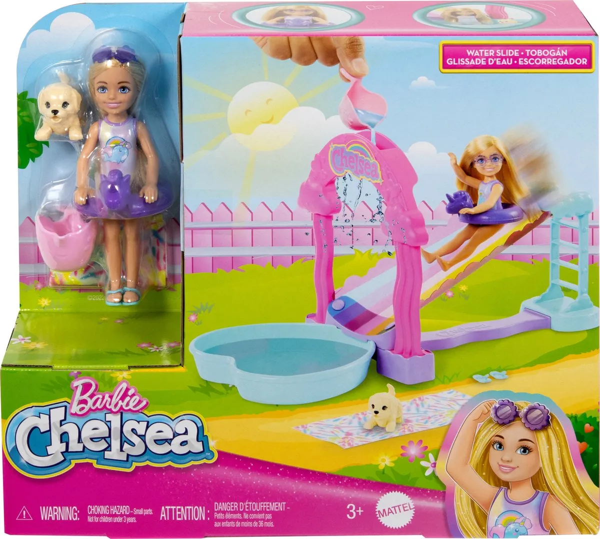 Barbie Chelsea Regenboogwaterglijbaan HTK39 - Multikleuren