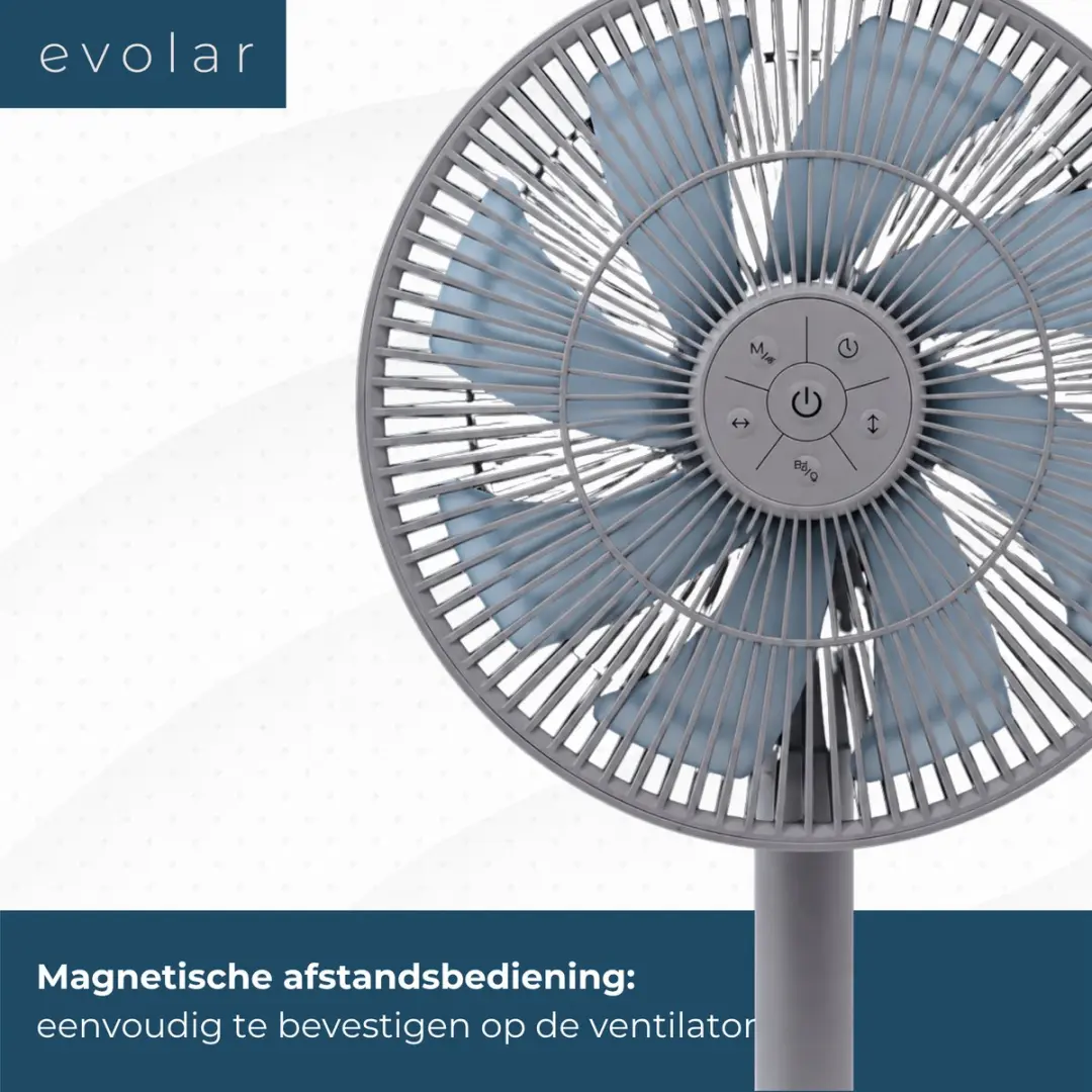 Evolar Smart Ventilator EVO-SF30GW - 30W - Staand - Grijs - afbeelding 6 van 6