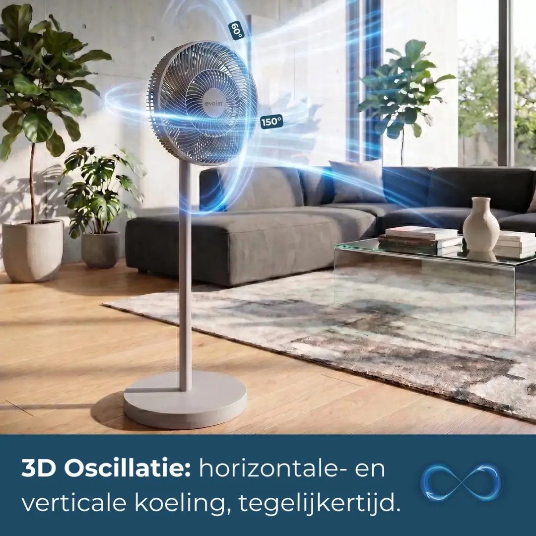 Evolar Smart Ventilator EVO-SF30GW - 30W - Staand - Grijs - afbeelding 2 van 6