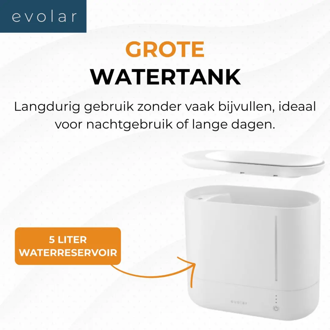 Evolar EVO-HF450 Luchtbevochtiger 5L - Wit - afbeelding 4 van 6