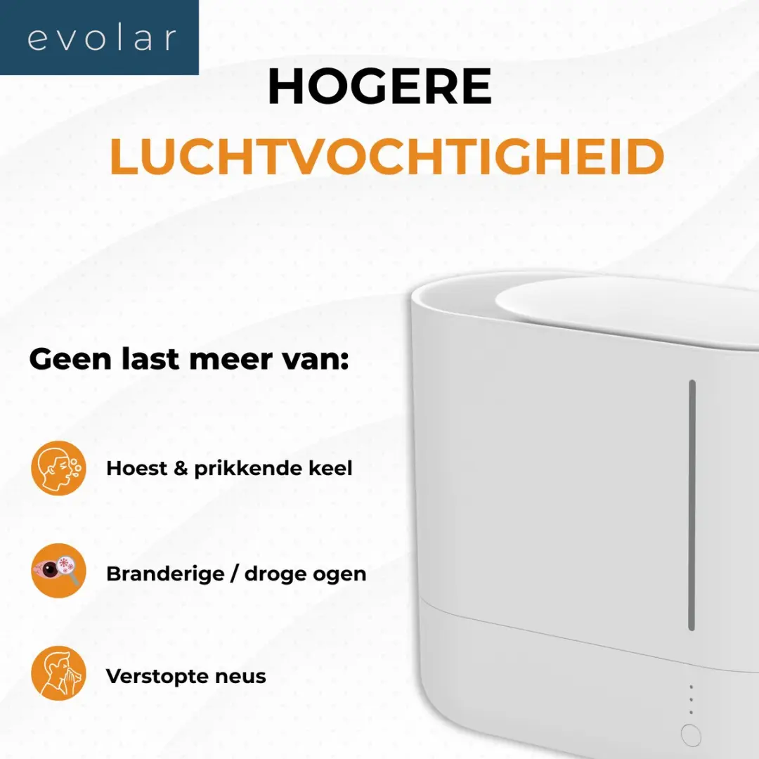 Evolar EVO-HF450 Luchtbevochtiger 5L - Wit - afbeelding 3 van 6