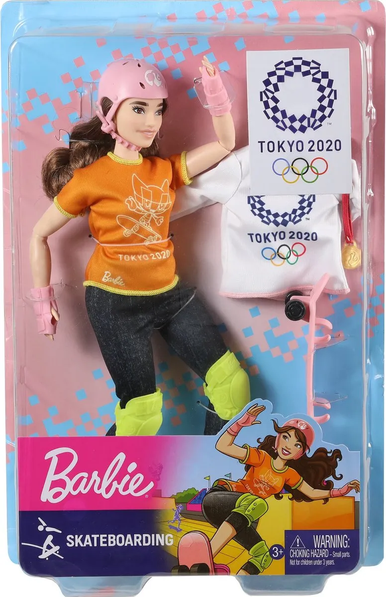 Barbie Skateboarder Pop GJL78 - Multi Color - afbeelding 5 van 6