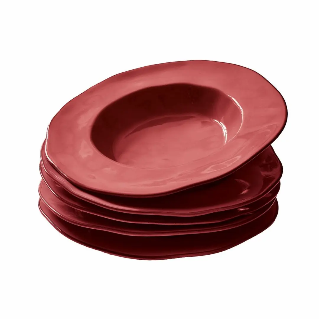 Loberon Soepbordset 6-delig Biarré Rood