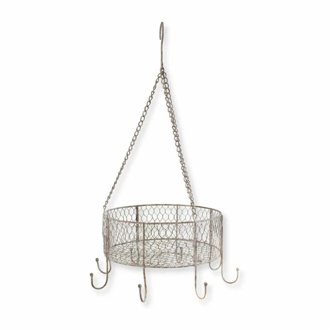 Loberon Hangmand Wingaerde Antiekwit - Ø36,5cm - afbeelding 3 van 5