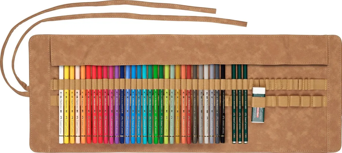 Faber-Castell Polychromos 34 Stuks - 30 Kleuren Roletui