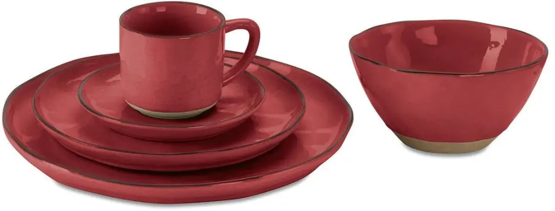 Loberon Biarré Rood Servies Set 30-delig