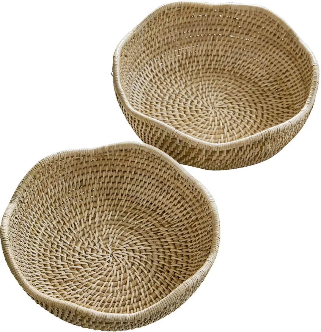 Loberon Seravoux Manden Set van 2 - Ø30cm - Bruin