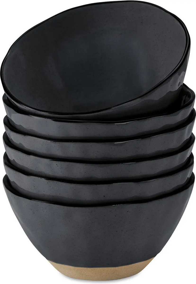 Loberon Biarré Kommen Set 6 Stuks - Zwart