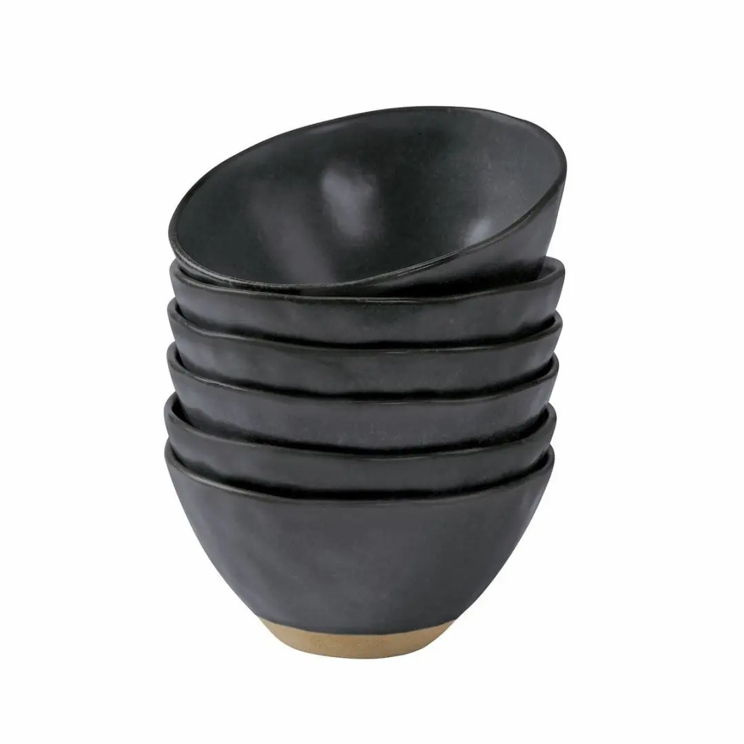 Loberon Biarré Kommen Set 6 Stuks - Zwart