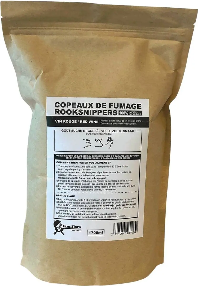 Famiflora BBQ Rooksnippers Rode Wijn 1700ml