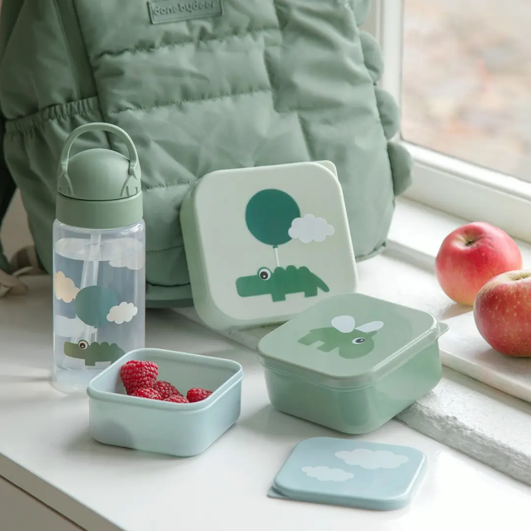 Done By Deer Happy Clouds Snackbox - 3 Stuks Groen - afbeelding 3 van 6