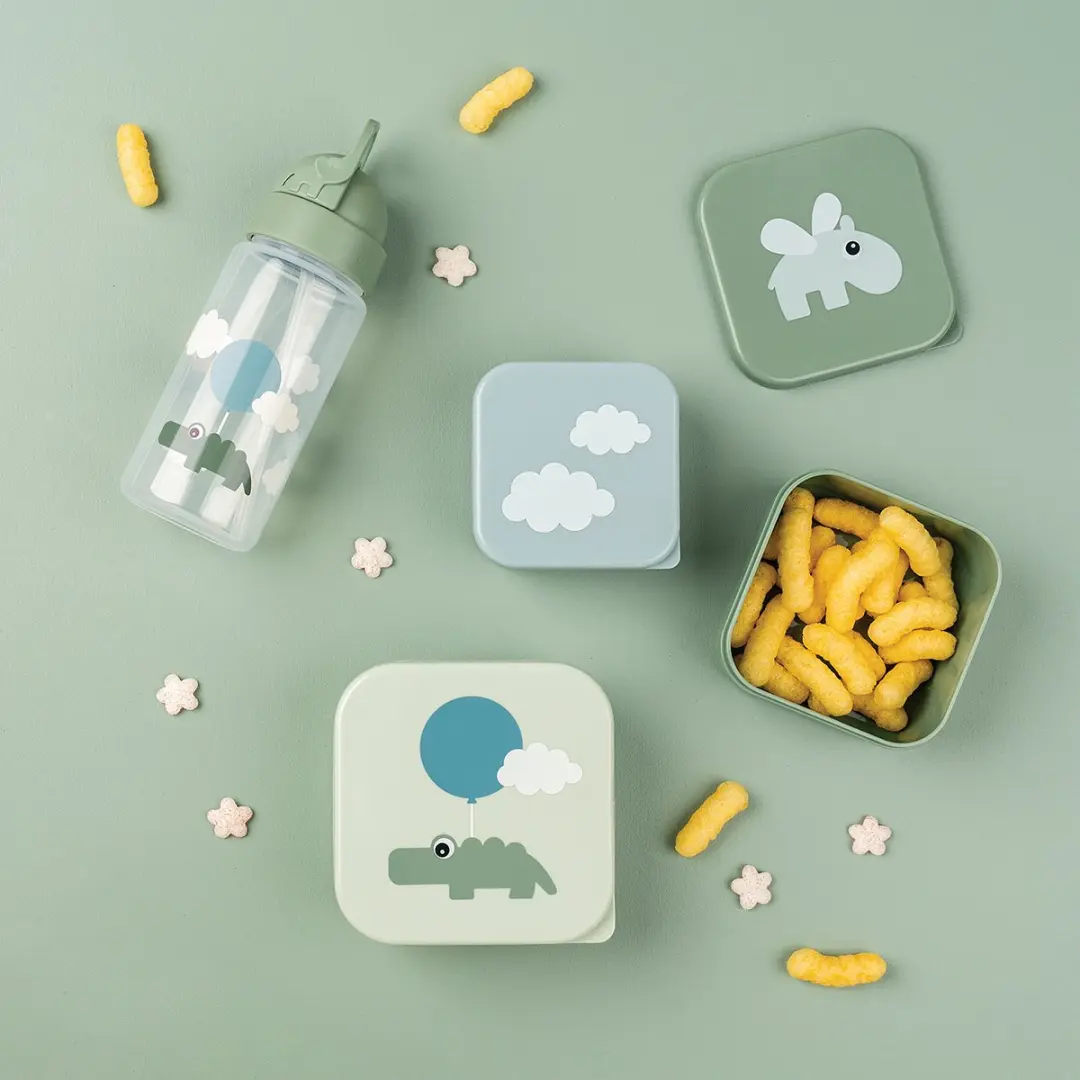 Done By Deer Happy Clouds Snackbox - 3 Stuks Groen - afbeelding 4 van 6