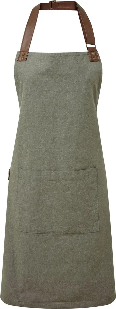 Keukenschort PR144 / apron moss groen oxford katoen / restaurant schort / Horeca