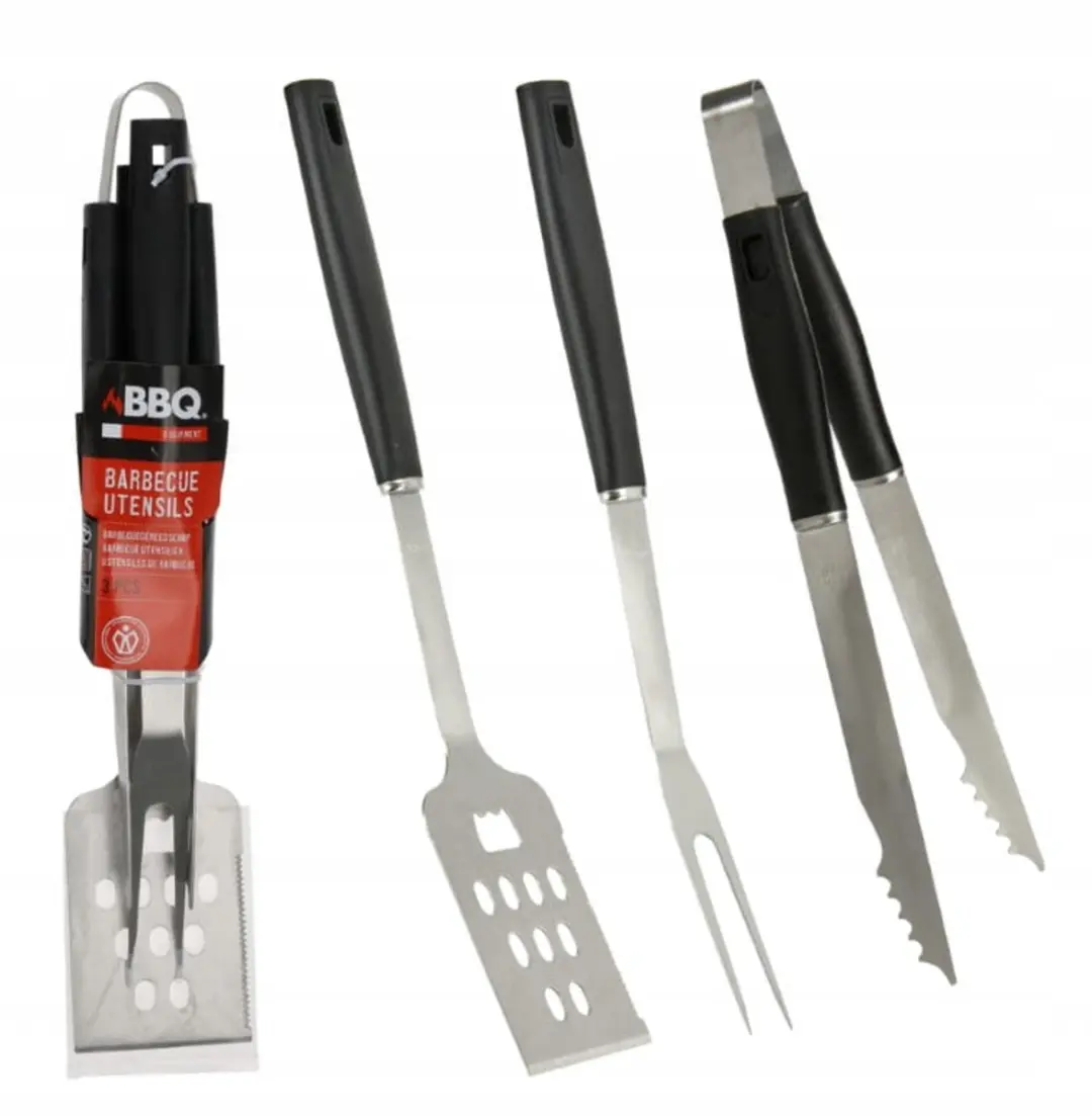 Koopman Barbecuegereedschapset - Roestvrijstaal - 3-delig - Zilver - afbeelding 2 van 2