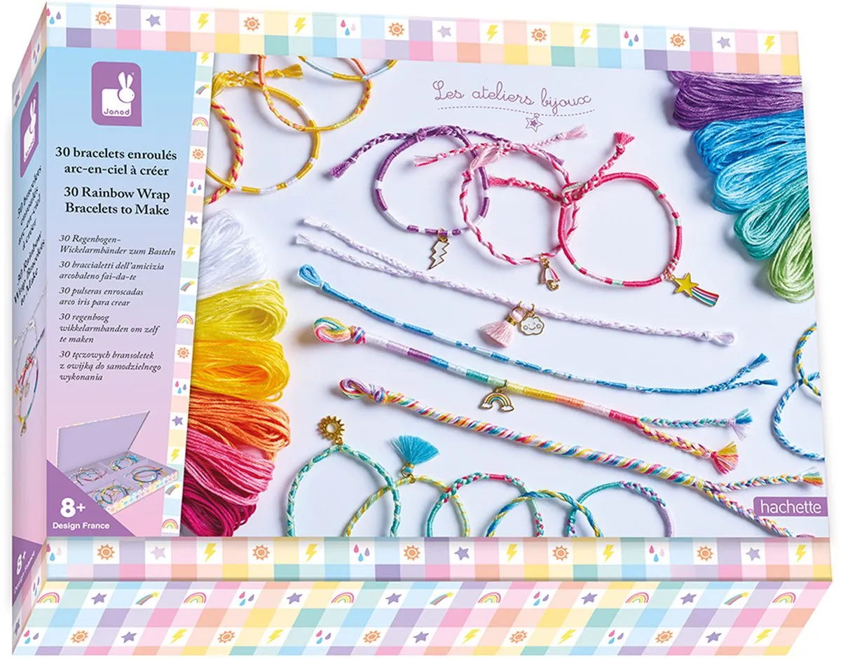 Janod Les Ateliers Bijoux Regenboog Wikkelarmbanden - 30 Stuks