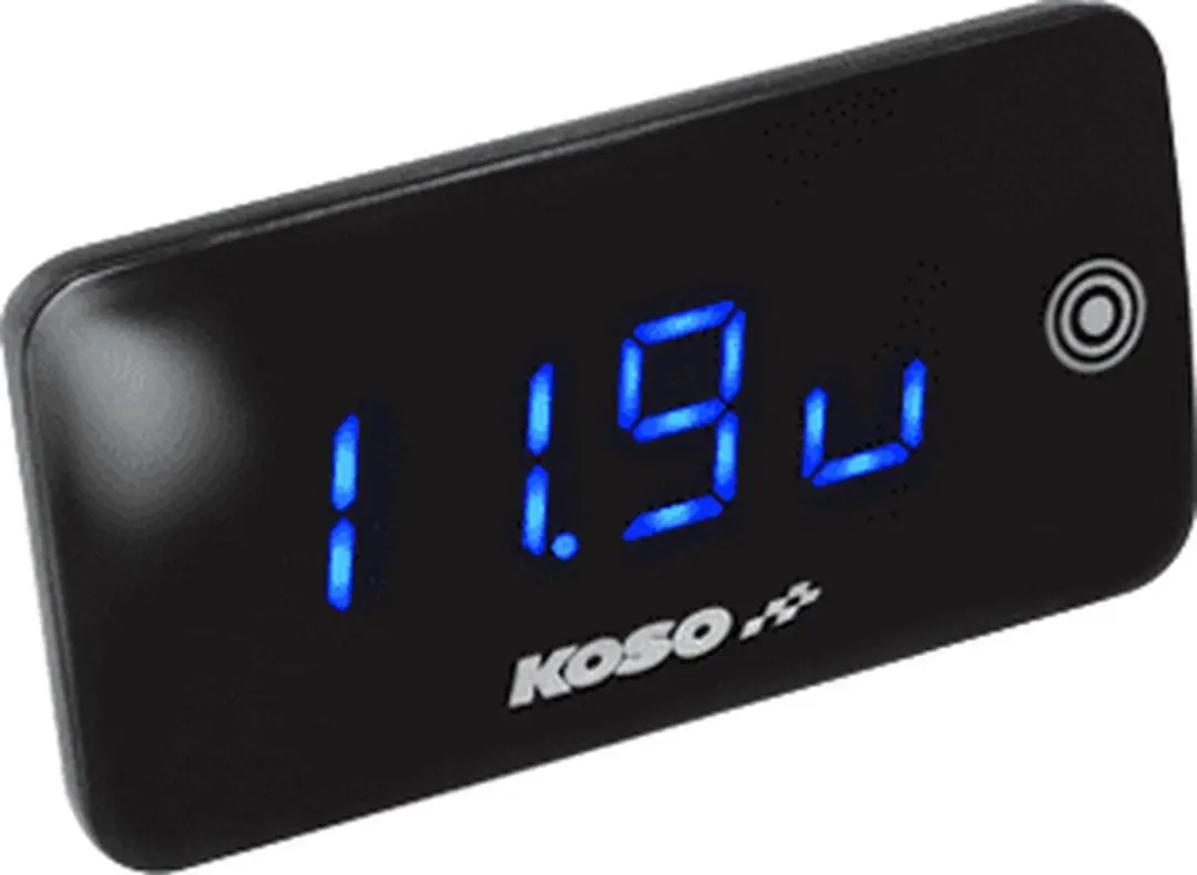 Koso Slim Line Temperatuurmeter & Voltmeter - Blauw