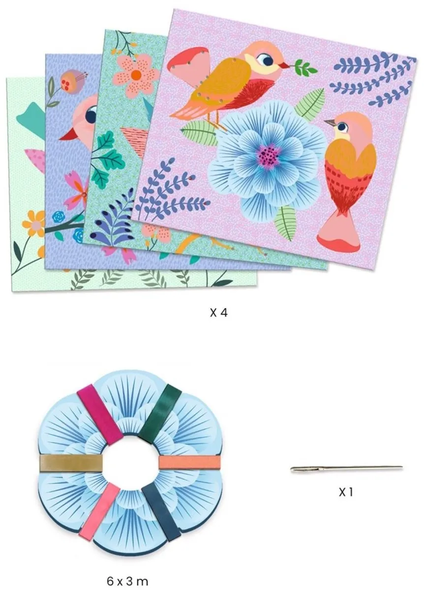 Djeco DJ9488 Satijnen & Organza Linten - 4 Stuks - Multi