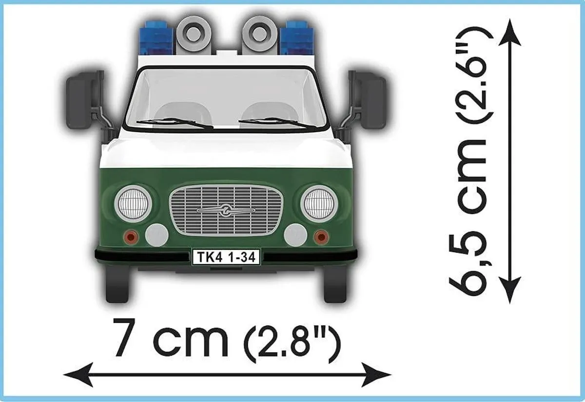 Cobi Barkas B1000 Politie Bouwpakket - Politiewagen COBI-24596 - Groen/Wit - afbeelding 6 van 6