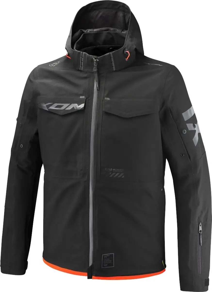 Ixon Square Zwart Bright Rood Waterdichte Textiele Motorjas