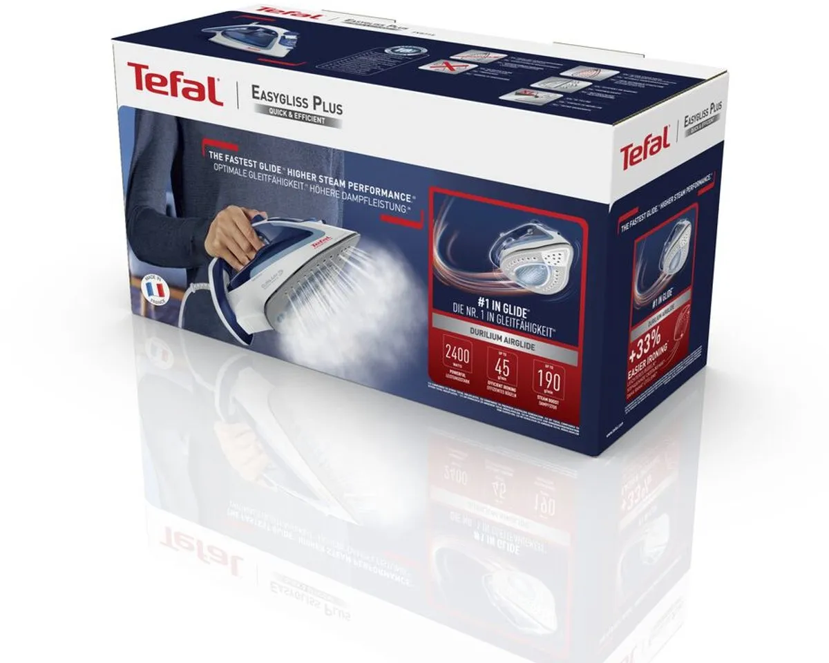 Tefal EasyGliss Plus FV5715 Stoomstrijkijzer - 2400W - Blauw/Wit - afbeelding 6 van 6