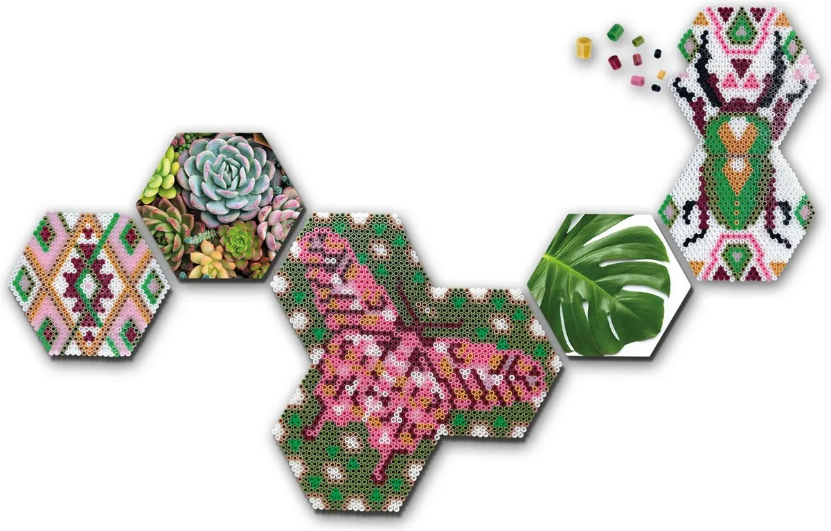 SES Creative Beedz Art Hex Tiles Botanisch - 5000 Strijkkralen