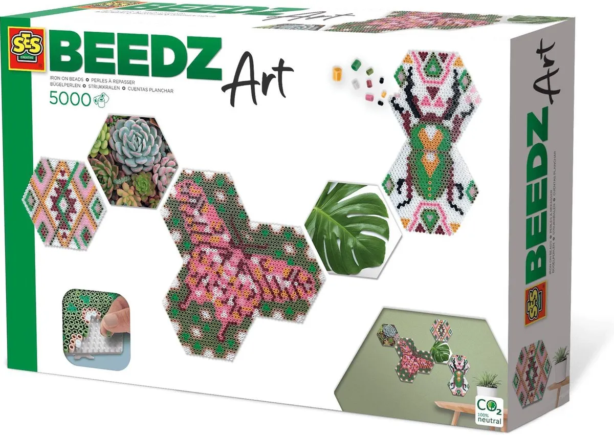 SES Creative Beedz Art Hex Tiles Botanisch