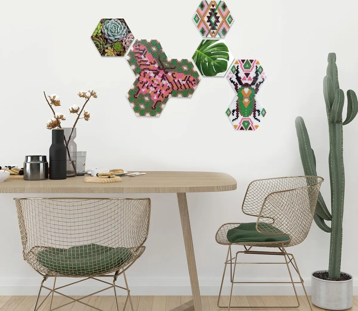 SES Creative Beedz Art Hex Tiles Botanisch - 5000 Strijkkralen