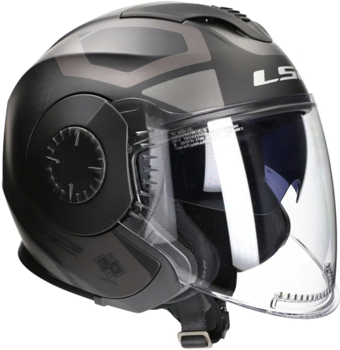 LS2 Jethelm Verso Marker mat zwart / titanium maat XS