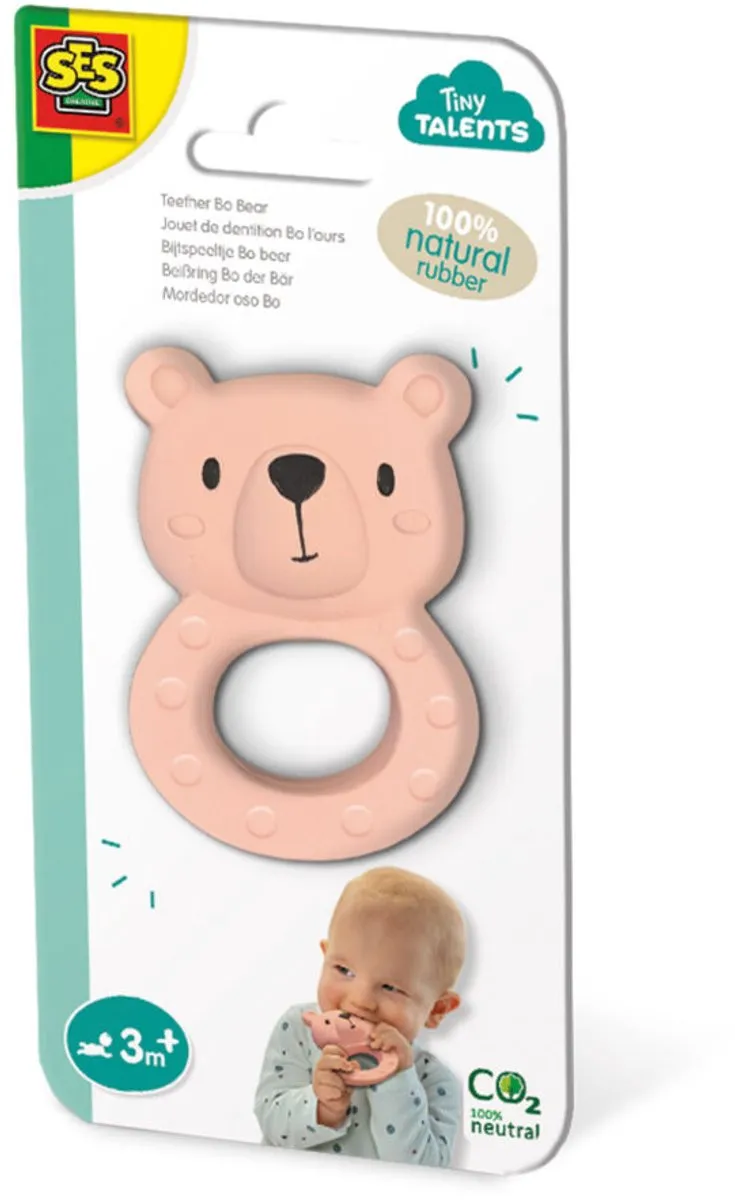 SES Creative Tiny Talents Bijtring Bo Beer - Natuurrubber