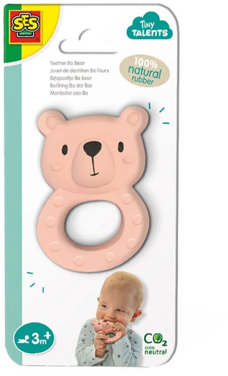SES Creative Tiny Talents Bijtring Bo Beer - Natuurrubber