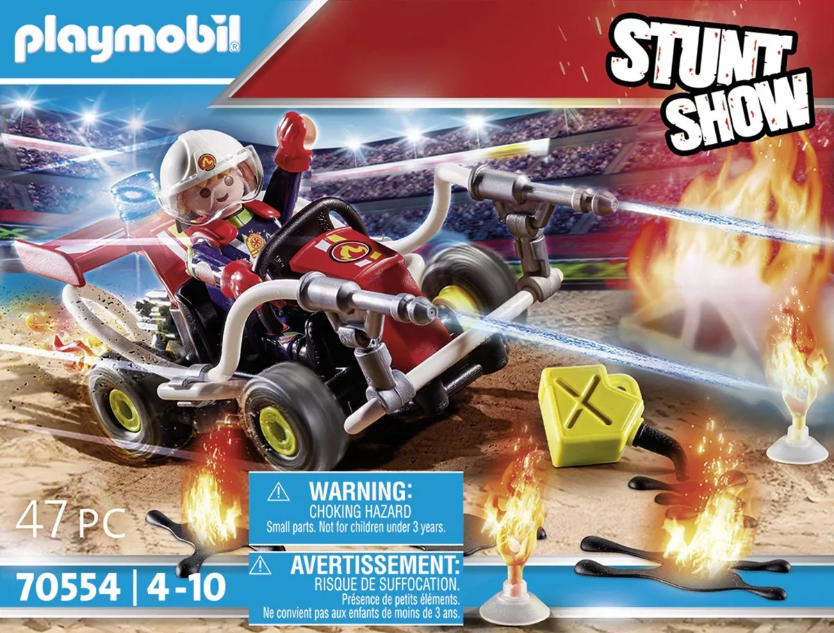 Playmobil Stuntshow Brandweerkart 70554 - Rood