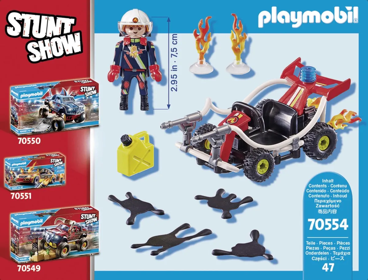 Playmobil Stuntshow Brandweerkart 70554 - Rood