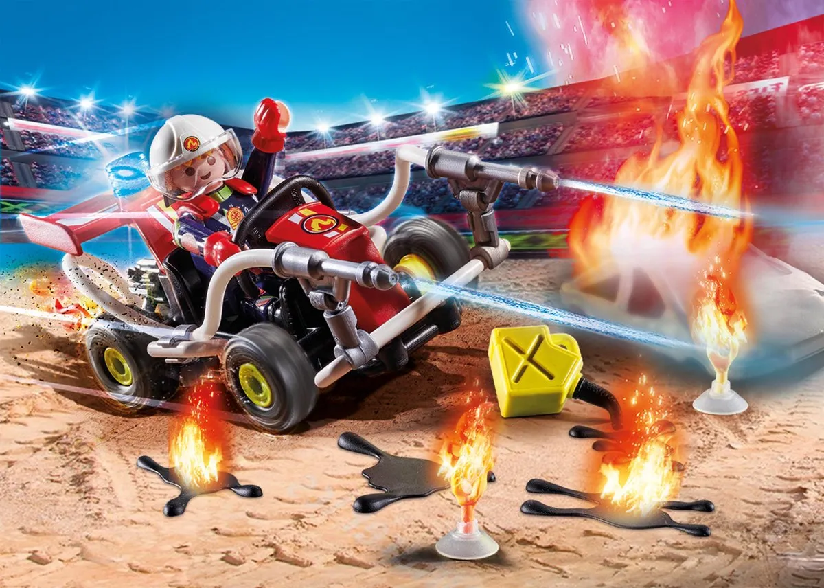 Playmobil Stuntshow Brandweerkart 70554 - Rood