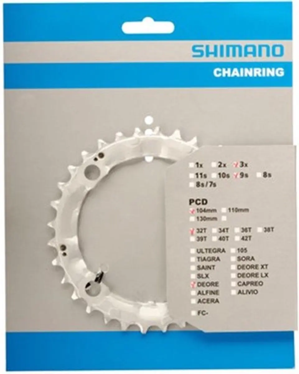 Shimano Deore FC-M532 Kettingblad 32T - 9-Speed - 104mm - Zilver