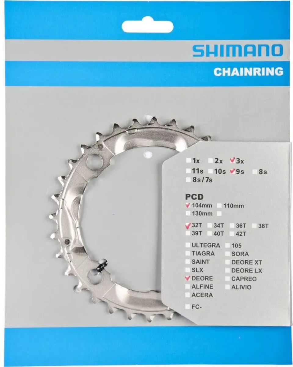 Shimano Deore FC-M532 Kettingblad 32T - 9-Speed - 104mm - Zilver