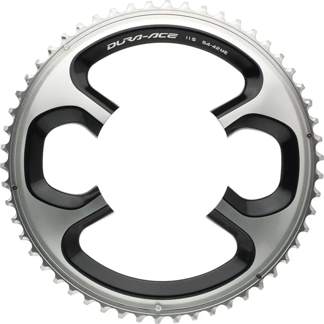Shimano Dura-Ace FC-9000 Kettingblad 11-speed, ME, zilver/zwart Uitvoering 54T
