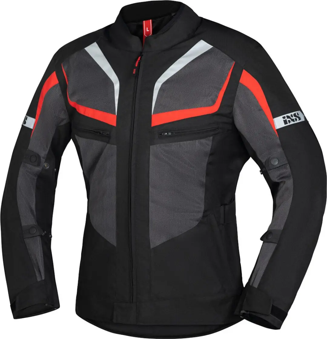 IXS Gerona-Air 1.0 Zwart Grijs Rood Textiele Motorjas