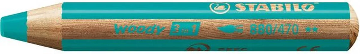 STABILO Woody 3-in-1 Potlood - Turquoise - 5 Stuks
