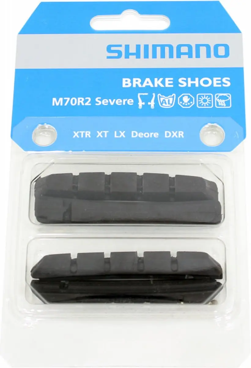 Shimano Remblokrubbers M70R2 Velgrem - 4 Stuks Zwart
