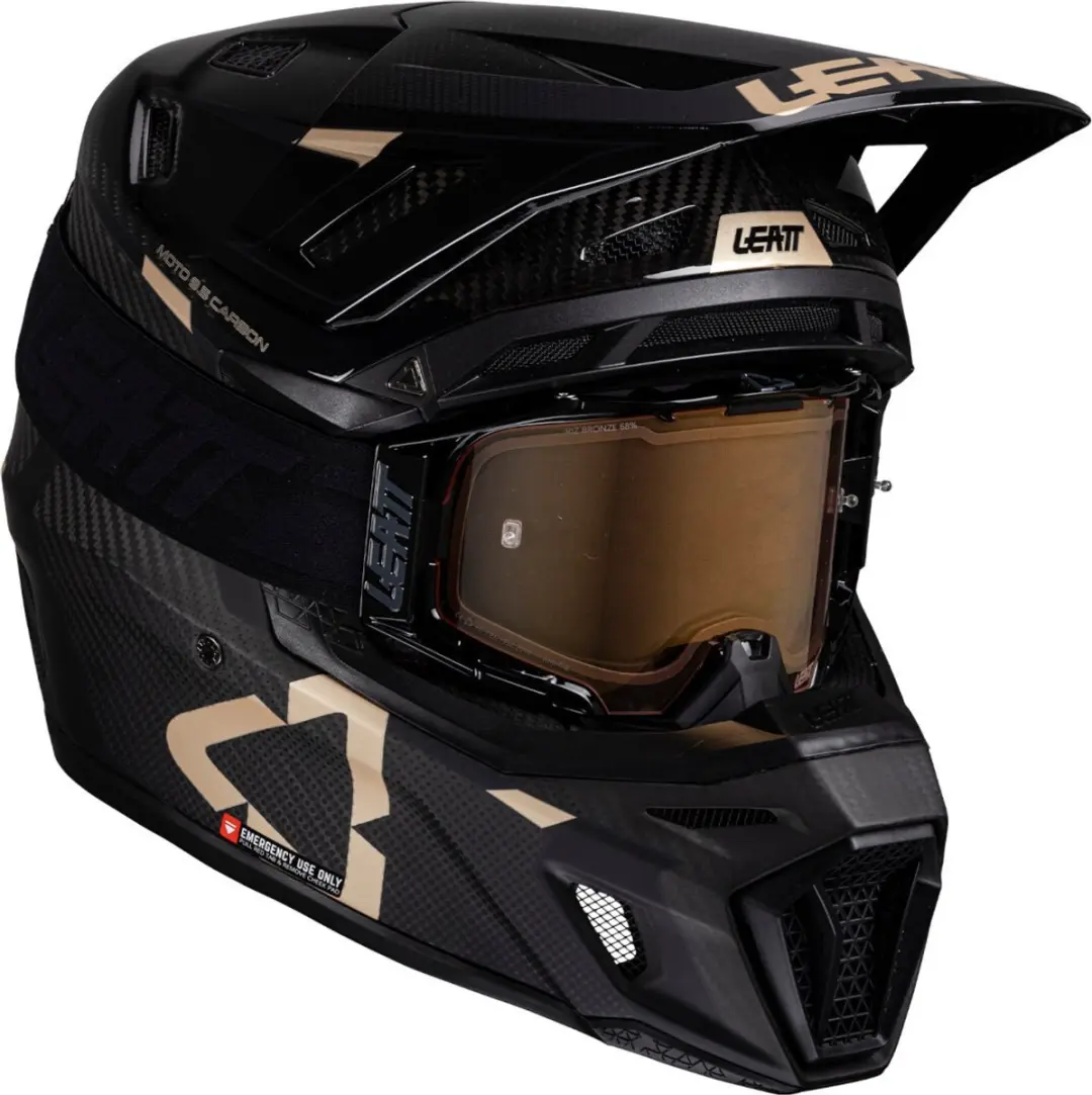 Leatt Moto 9.5 Carbon Brons Crosshelm met 6.5 Iriz Bril