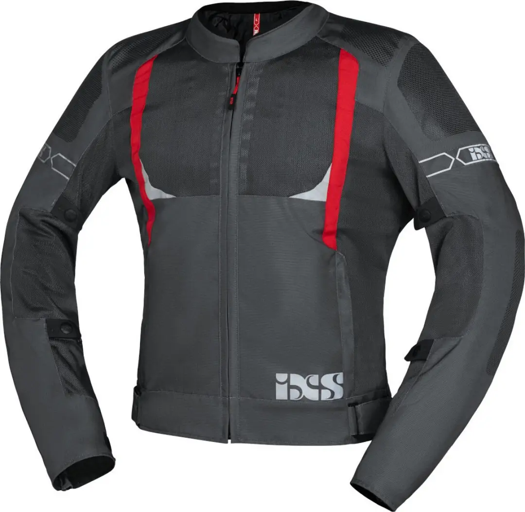IXS Trigonis-Air Grijs Rood Textiele Motorjas