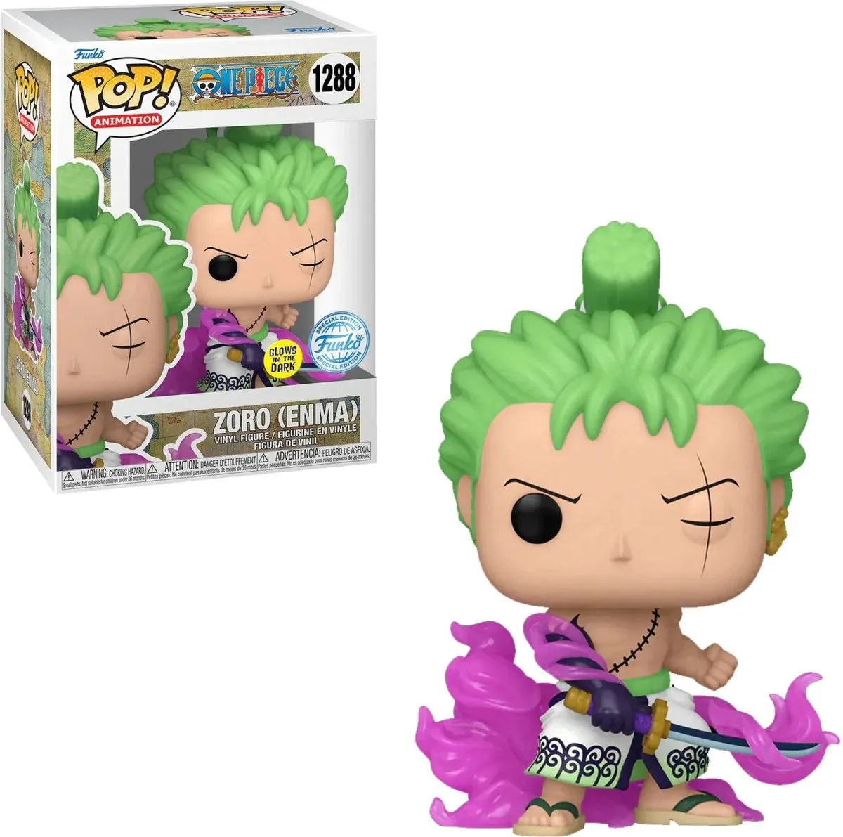 Funko Pop! Zoro met Enma One Piece Figuur 65028 - Glow in the Dark