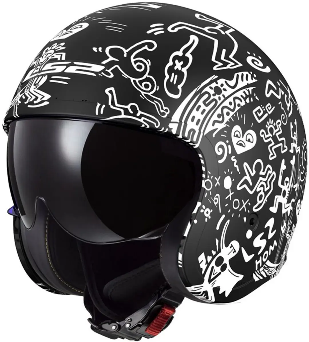 LS2 Helm Spitfire II Tribal OF599 mat zwart maat S
