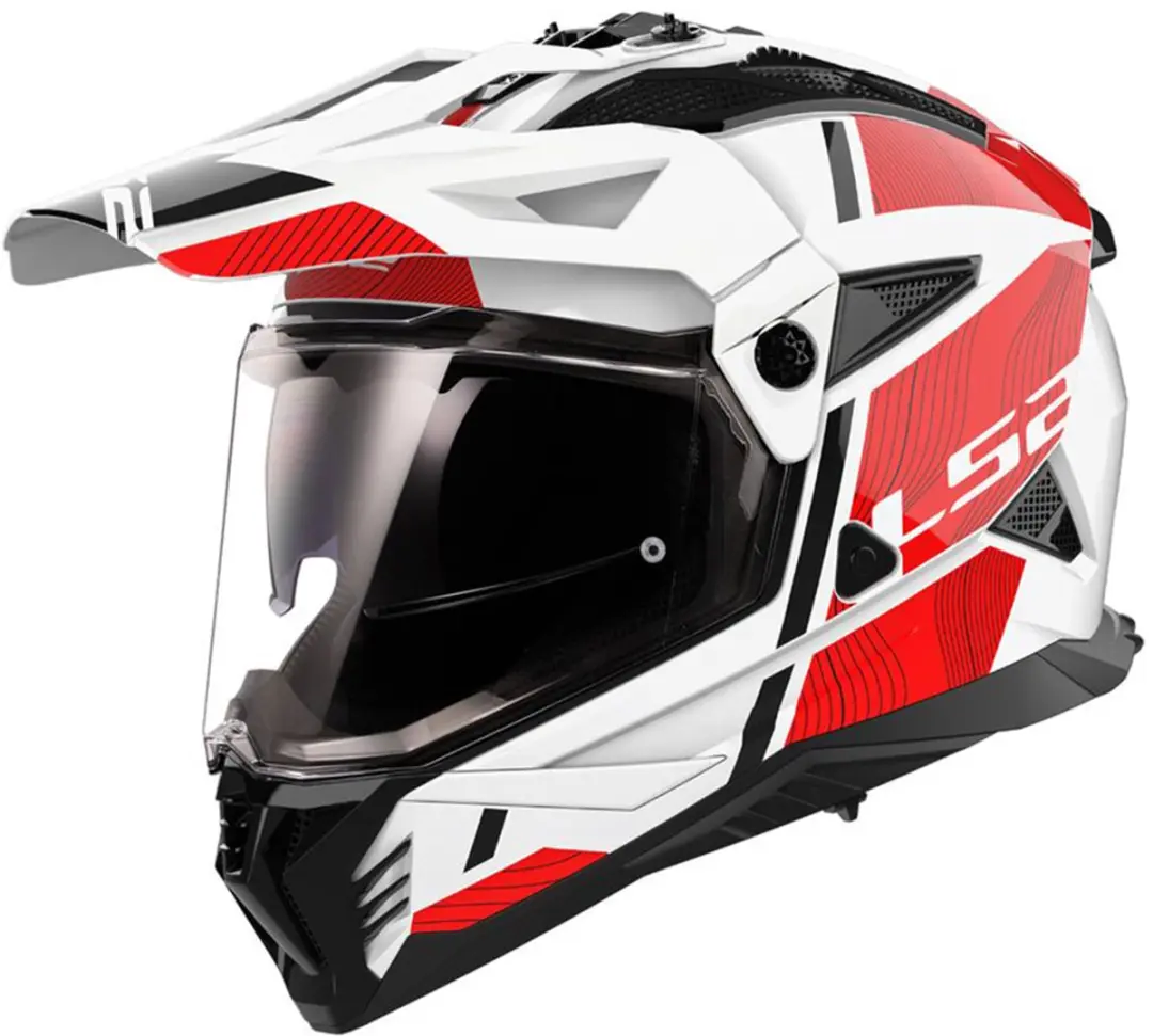 LS2 MX702 Pioneer II Hill Wit Rood Adventure Helm