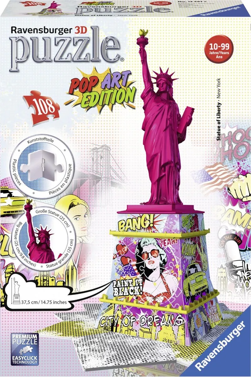 Ravensburger Statue of Liberty Pop Art 3D Puzzel 108 Stuks