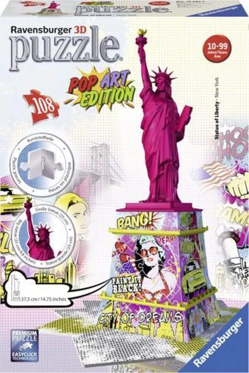 Ravensburger Statue of Liberty Pop Art 3D Puzzel 108 Stuks